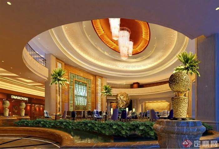昆山丽景国际酒店装饰设计CAD施工图（附效果图）(1)