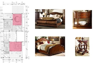 现代某多层别墅室内空间设计CAD施工图与JPG家具效果图