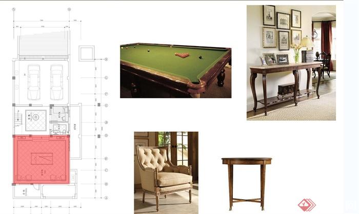 现代某多层别墅室内空间设计CAD施工图与JPG家具效果图(2)