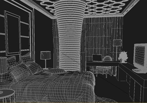 某客房卧室装饰设计3DMAX模型