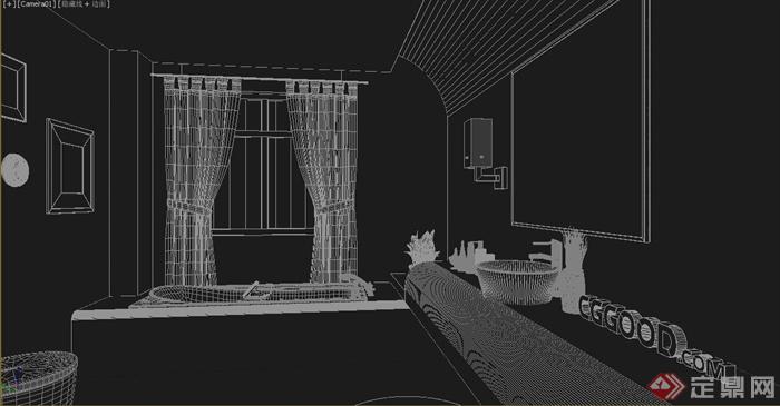 某现代住宅空间卫生间室内设计3DMAX模型(1)