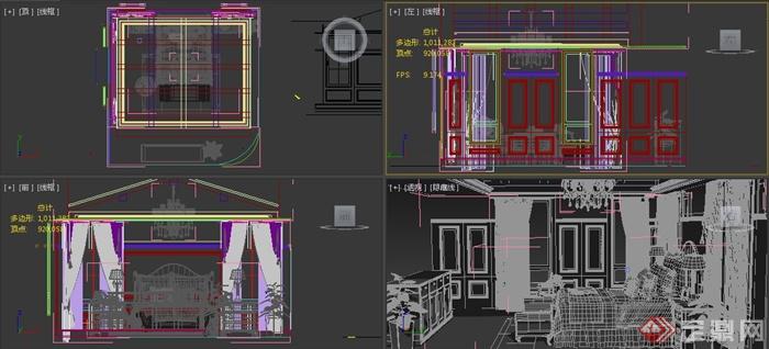 现代风格住宅卧室室内装饰3DMAX模型(2)