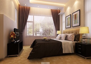 室内装饰现代卧室设计3dmax模型（含效果图）