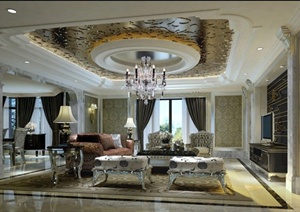 新古典风格住宅室内装饰设计效果图