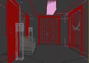 中式风格接待室室内设计3DMAX模型