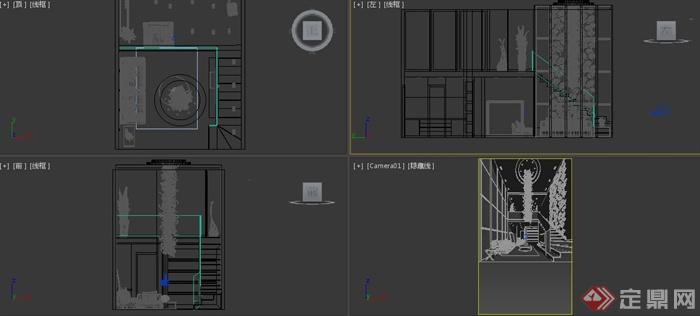 某别墅现代客厅室内设计3dmax模型(2)