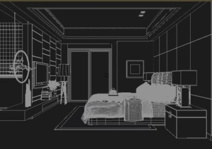 室内装饰某住宅卧室设计3DMAX模型