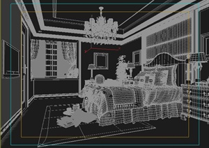 室内住宅欧式卧室设计3DMAX模型