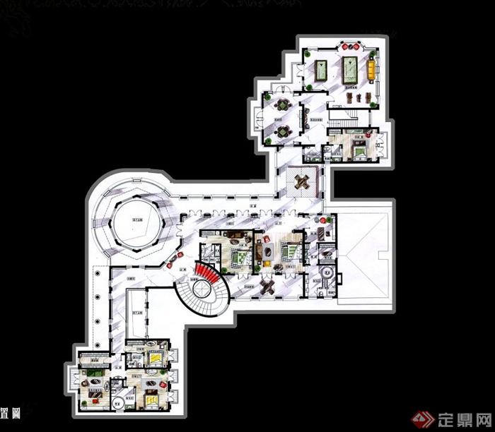 现代豪华别墅设计CAD图+PPT文本+JPG效果图(5)