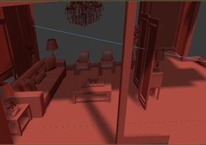 室内中式客厅装饰设计3DMAX模型