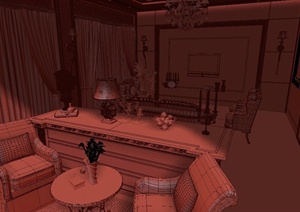 室内现代风格客厅装饰设计3DMAX模型