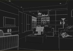 室内客厅装潢设计3DMAX模型
