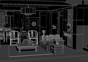 室内客厅家装设计3DMAX模型