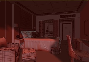 宾馆客房装饰设计3DMAX模型
