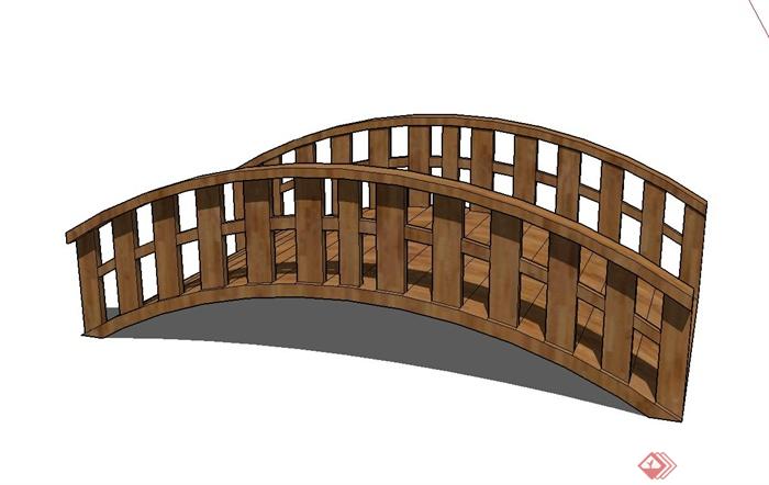十款木质古桥设计SU模型(1)