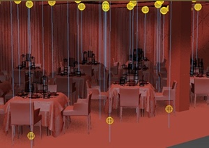 现代风格餐厅室内装饰3dmax模型