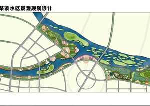 某滨水区景观规划设计PSD方案图