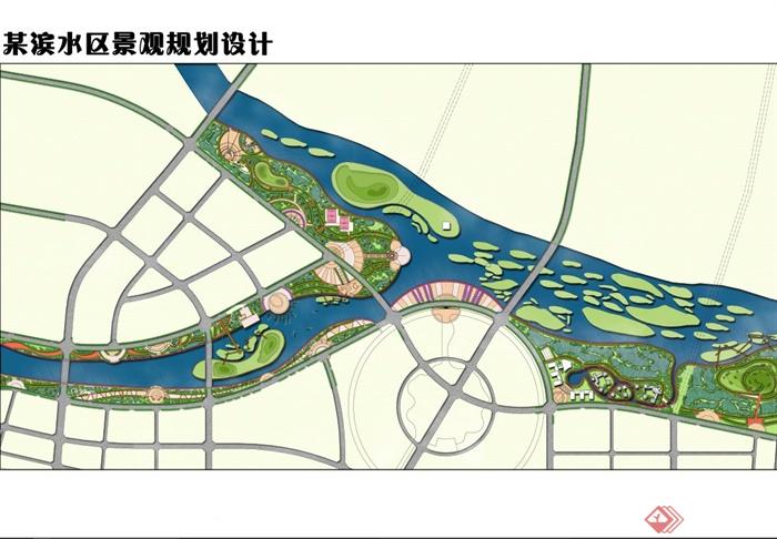 某滨水区景观规划设计PSD方案图(1)