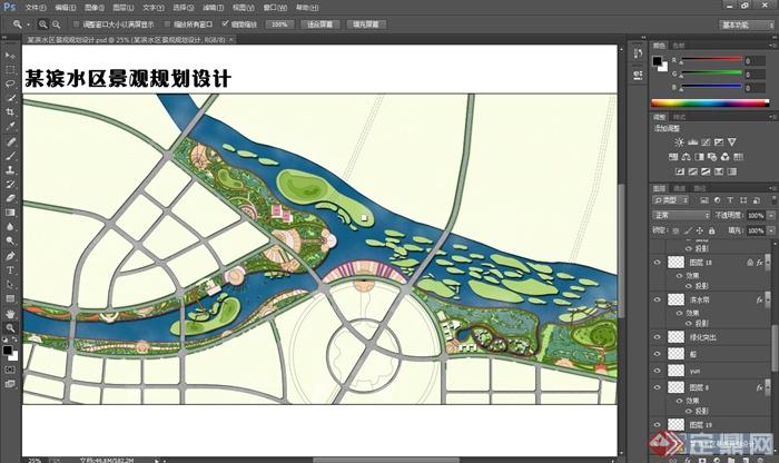 某滨水区景观规划设计PSD方案图(2)