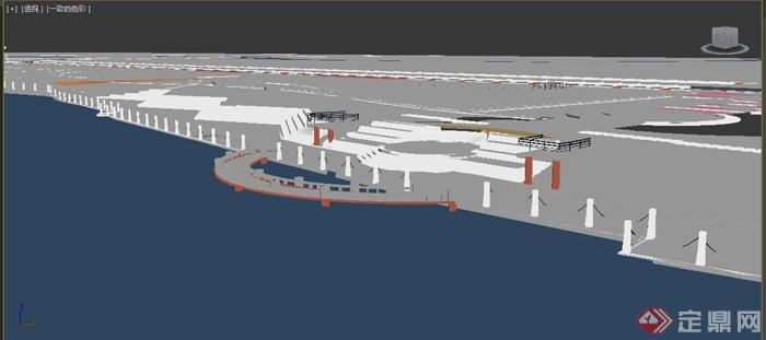 某现代中式滨江公园景观设计3dmax模型（含效果图）(2)