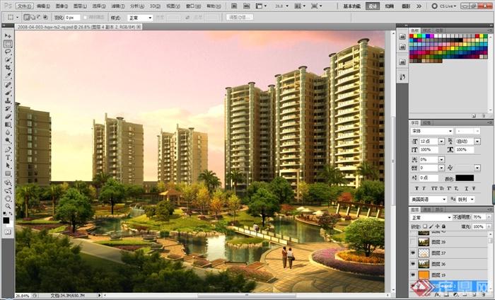 某住宅区建筑景观设计3DMAX模型（附效果图）(3)