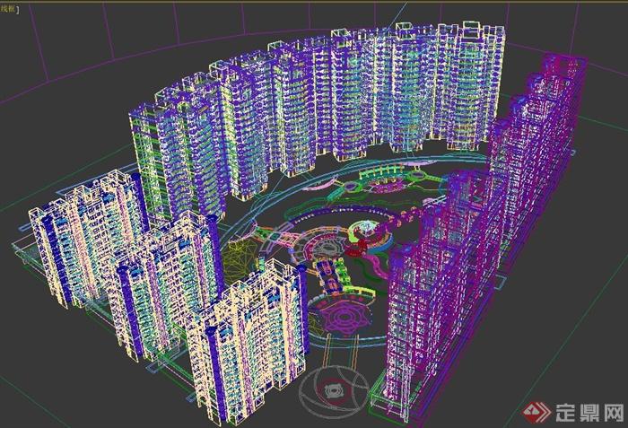 某住宅区建筑景观设计3DMAX模型（附效果图）(5)