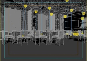 某现代风格咖啡厅一角室内设计3dmax模型