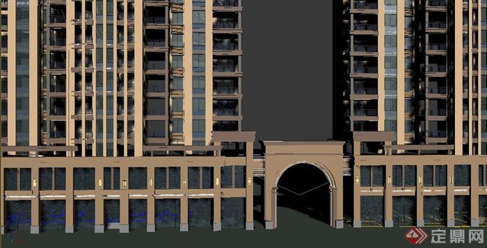 某现代新古典风格高层住宅建筑设计3DMAX模型与PSD效果图(2)
