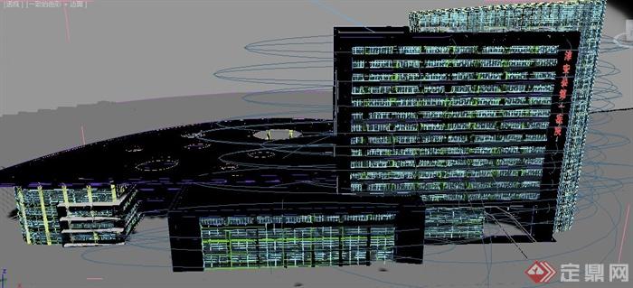 某现代风格医院建筑设计3dmax模型（含效果图）(5)