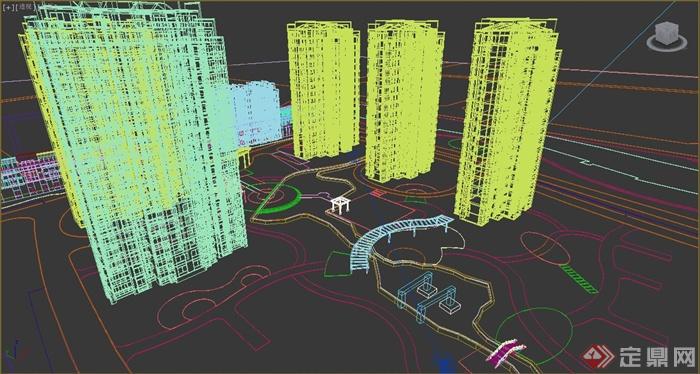 某些安置小区建筑景观设计3DMAX模型（附效果图）(3)