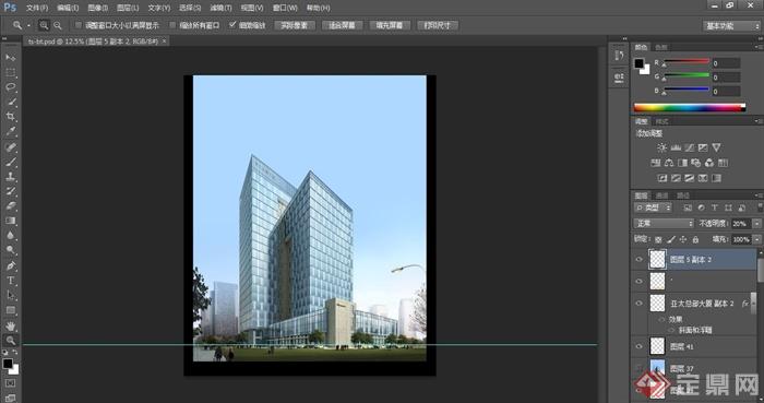 某现代风格亚太总部办公大厦建筑设计3dmax模型（含效果图）(3)