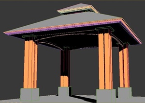 现代风格方形亭设计3dmax模型