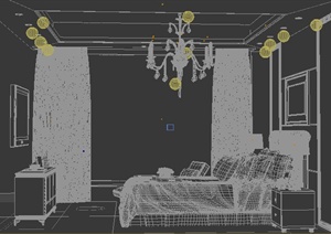 现代风格卧室室内装潢3dmax模型