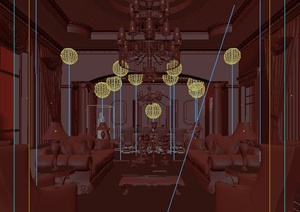 室内欧式客厅装饰设计3DMAX模型