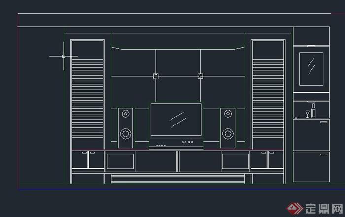 客厅背景墙设计CAD立面图(1)