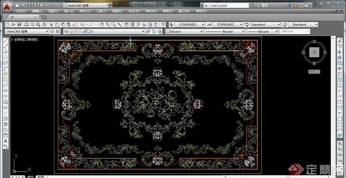 室内装饰花纹地毯cad平面样式(2)