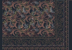 某方形地毯花纹设计CAD图