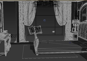 美式风格卧室室内装饰3dmax模型