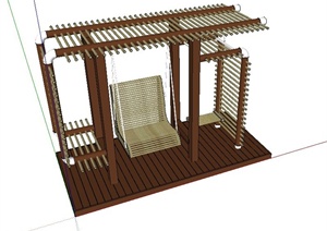 庭院摇椅花架设计SU(草图大师)模型
