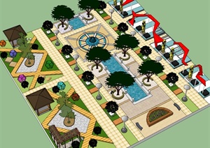 72个广场、公园景观设计SU(草图大师)模型（含缩略图）