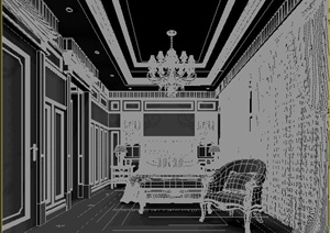 美式风格卧室空间室内装饰3dmax模型