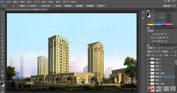 新古典风格高层商住建筑设计3dmax模型（含效果图）(3)