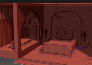 某地中海风格卧室装饰设计3DMAX模型