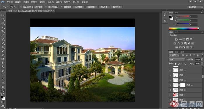 某欧式风格花园洋房别墅建筑设计3dmax模型（含效果图）(3)