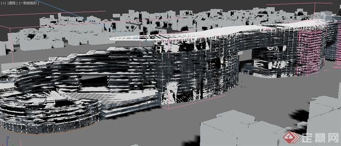 某现代商业办公中心建筑设计3dmax模型（含效果图）(2)