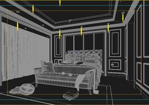 欧式风格卧室室内装潢3dmax模型