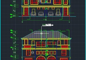 一栋D型别墅建筑设计CAD施工图