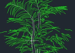 一棵盆栽植物CAD立面图素材