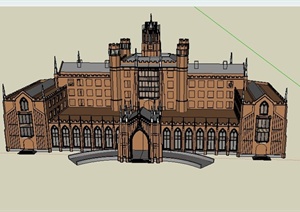 某欧式多层酒店建筑设计SU(草图大师)模型
