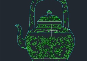 一个中式茶壶设计CAD立面图